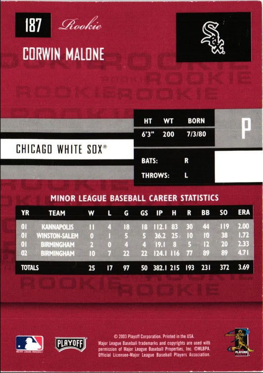 2003 Playoff Prestige Corwin Malone