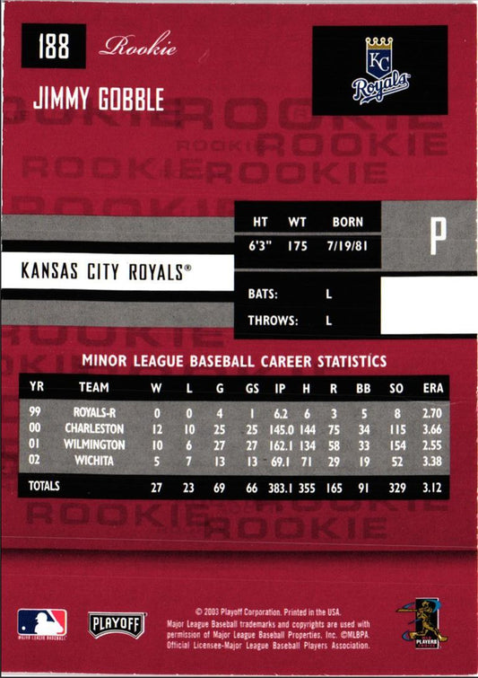 2003 Playoff Prestige Jimmy Gobble