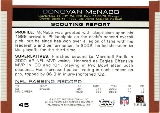 2003 Topps Draft Picks & Prospects Donovan McNabb