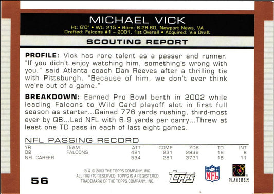 2003 Topps Draft Picks & Prospects Michael Vick