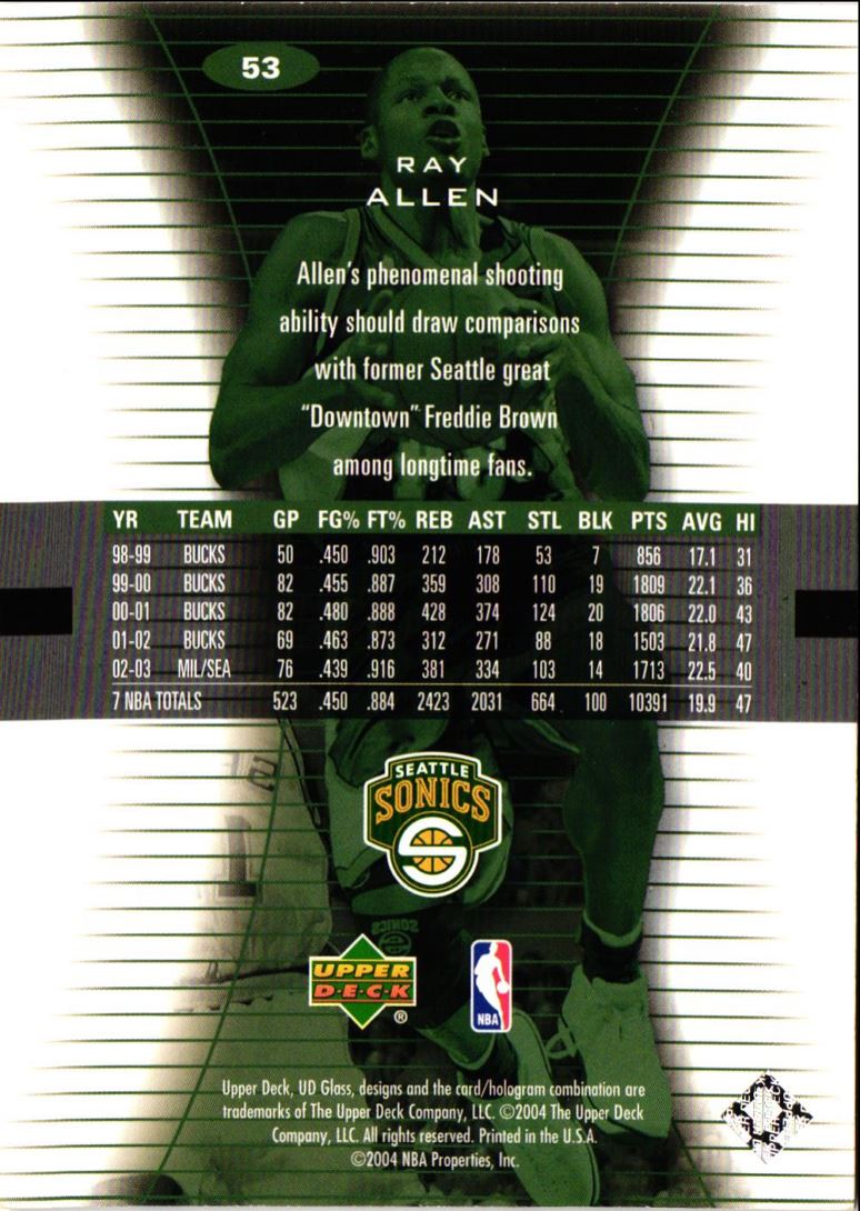 2003 UD Glass Ray Allen