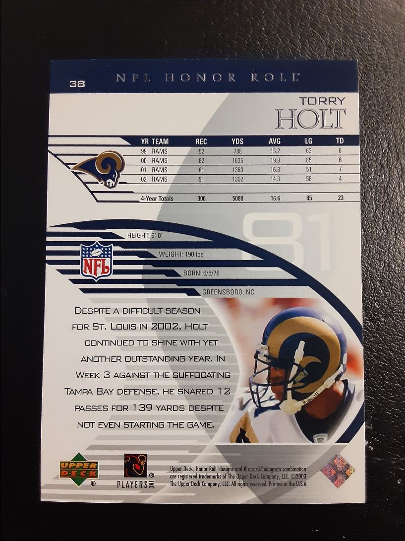 2003 Upper Deck Honor Roll Torry Holt