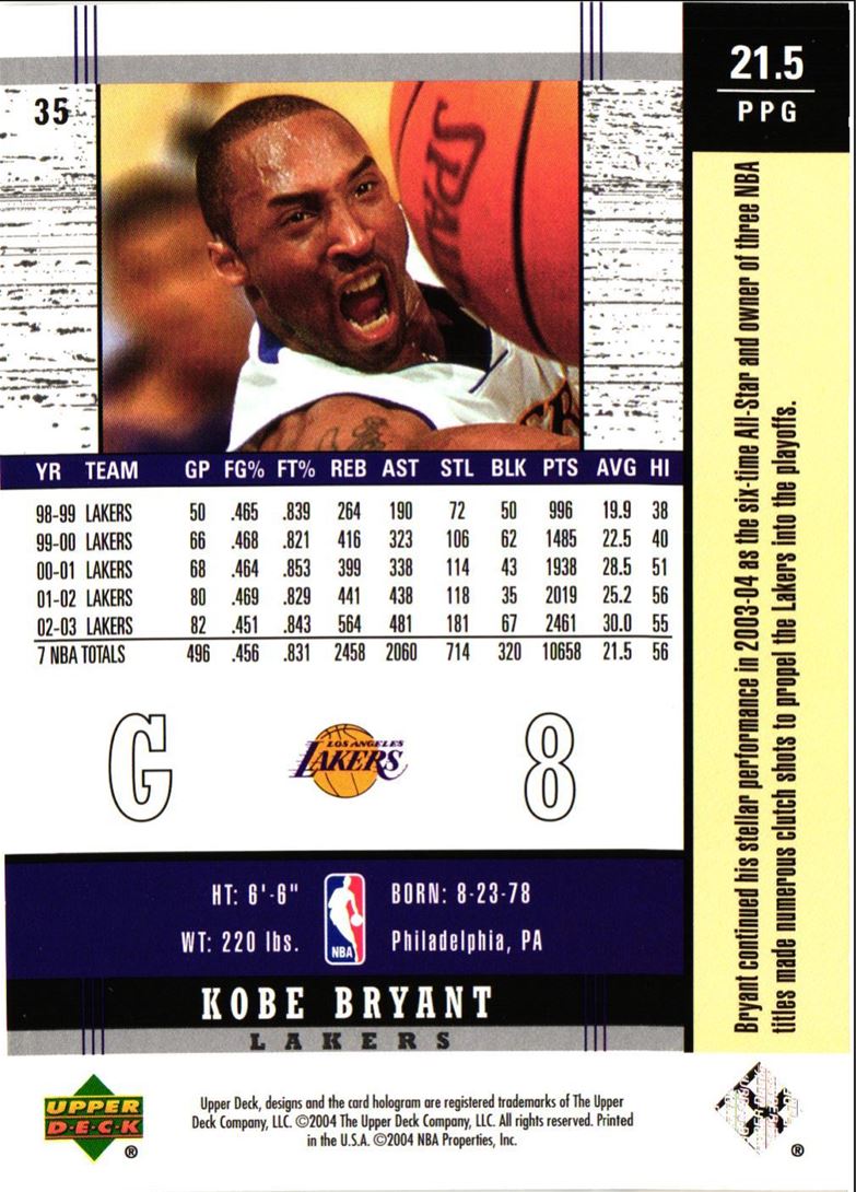 2003 Upper Deck Legends Kobe Bryant