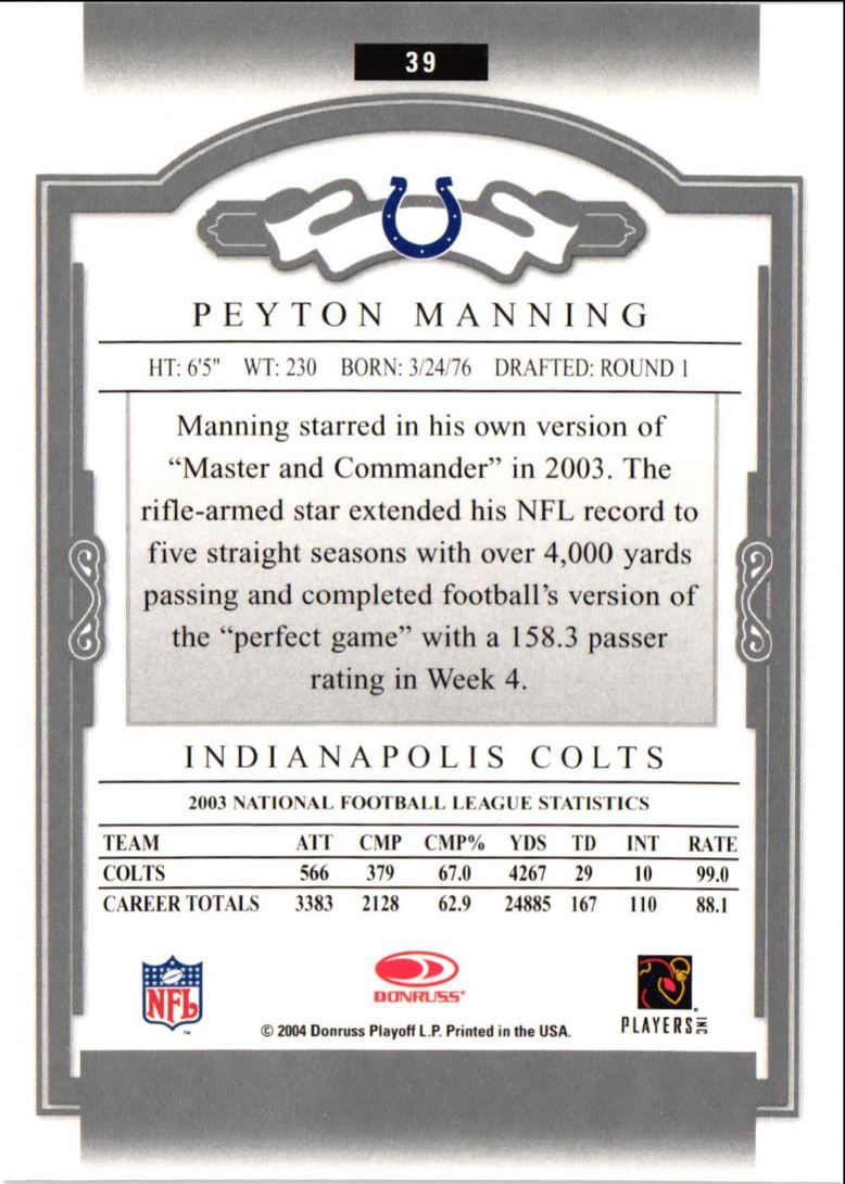 2004 Donruss Classics Peyton Manning