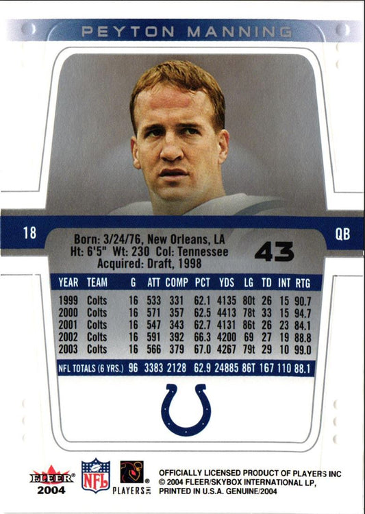 2004 Fleer Genuine Peyton Manning