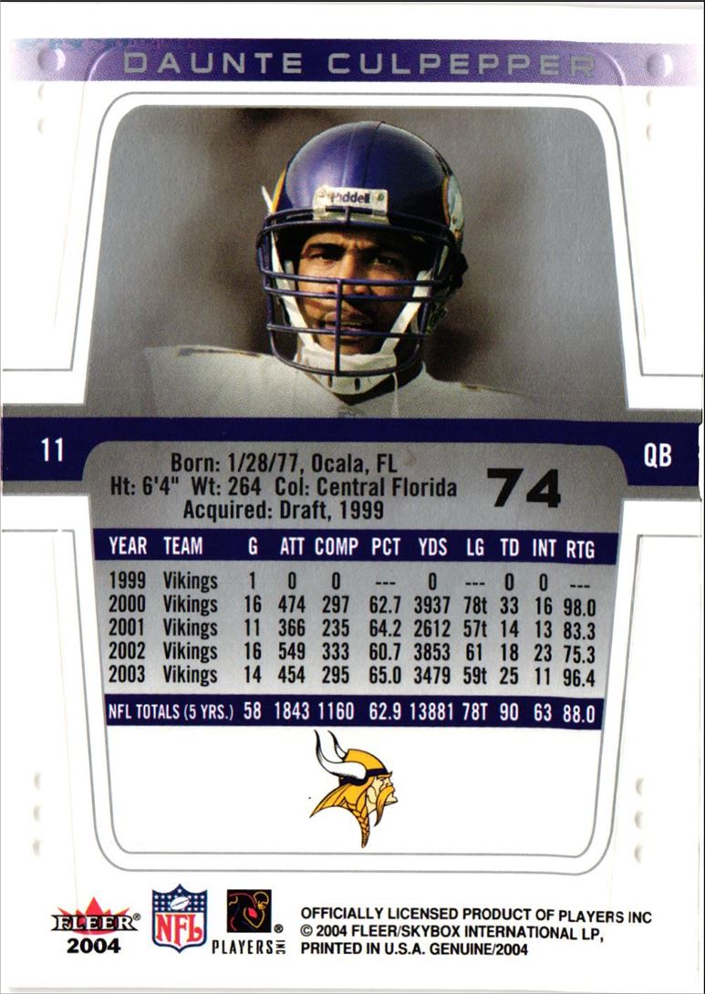 2004 Fleer Genuine Daunte Culpepper