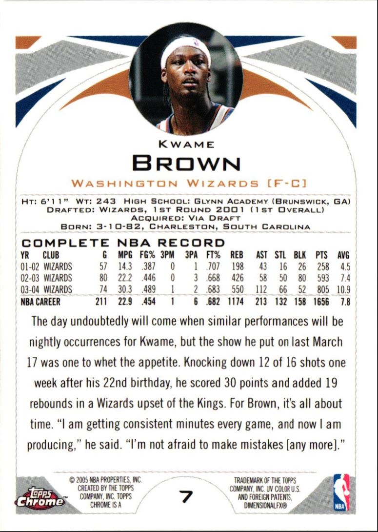 2004 Topps Chrome Kwame Brown