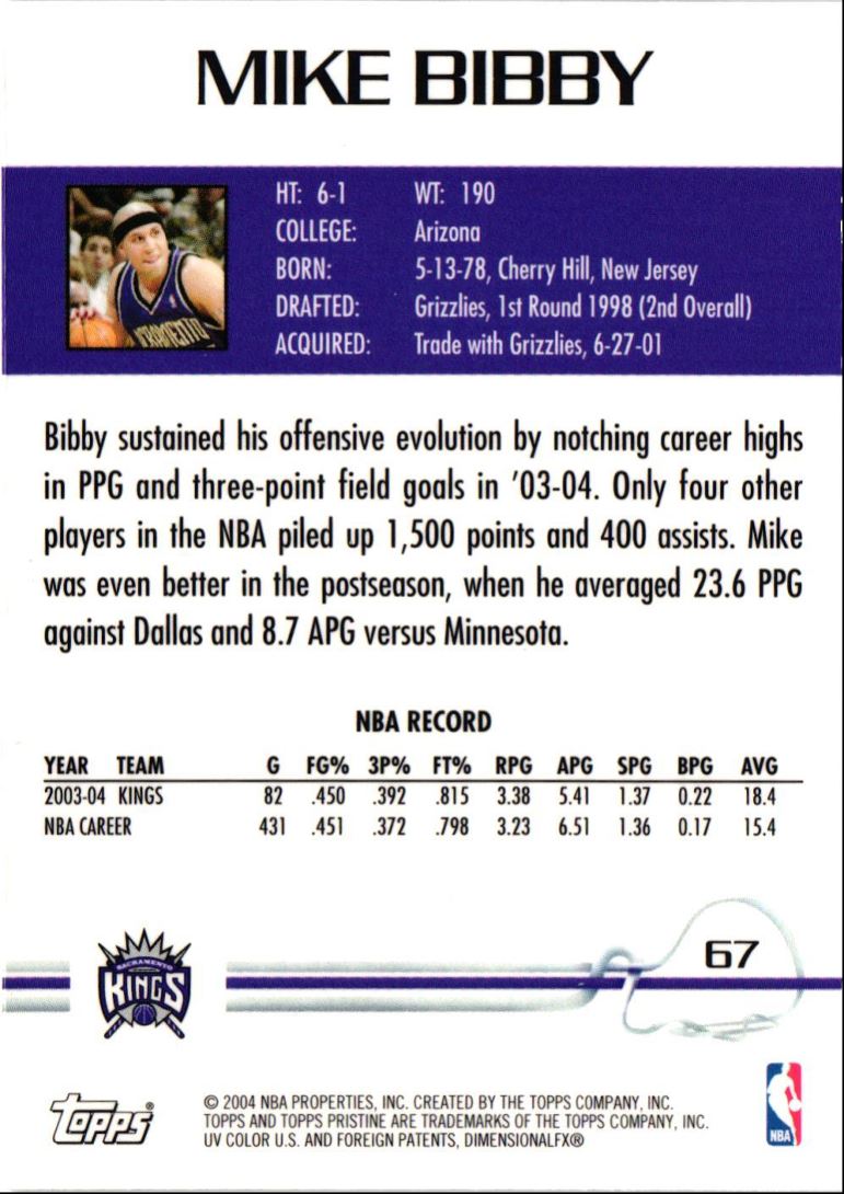 2004 Topps Pristine Mike Bibby