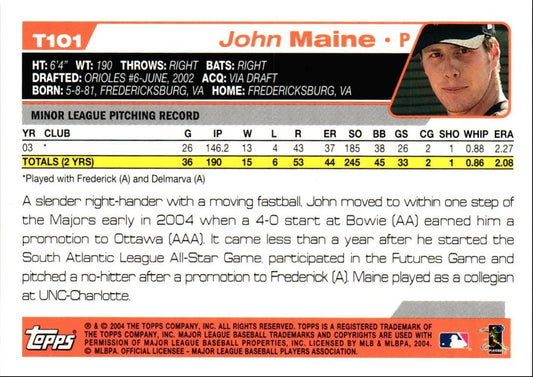 2004 Topps Traded & Rookies John Maine