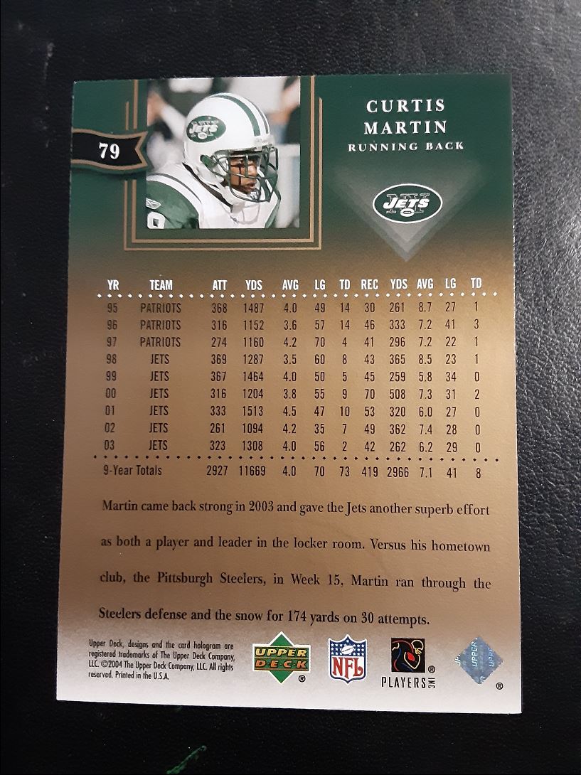 2004 Upper Deck Diamond Collection All-Star Lineup Curtis Martin