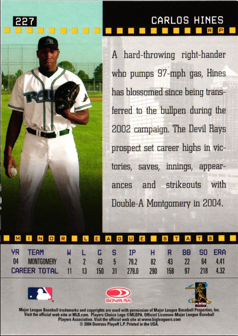 2005 Donruss 2004 Donruss Studio Update Carlos Hines