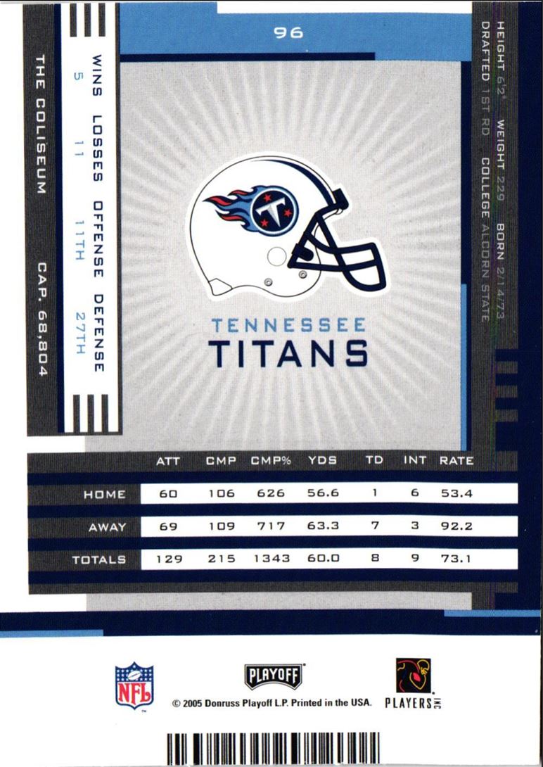 2005 Playoff Contenders Steve McNair