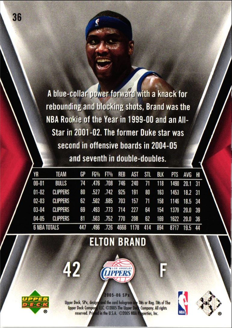 2005 SPx Elton Brand