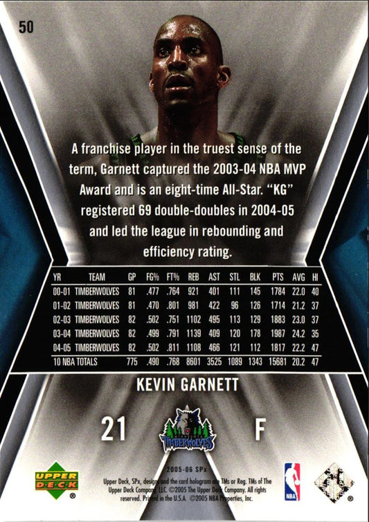 2005 SPx Kevin Garnett