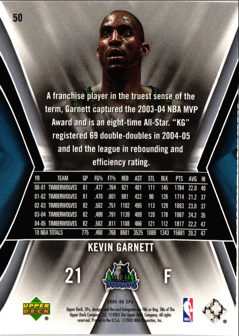 2005 SPx Kevin Garnett