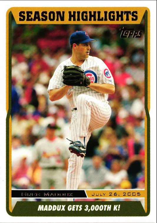 2005 Topps Updates & Highlights Greg Maddux