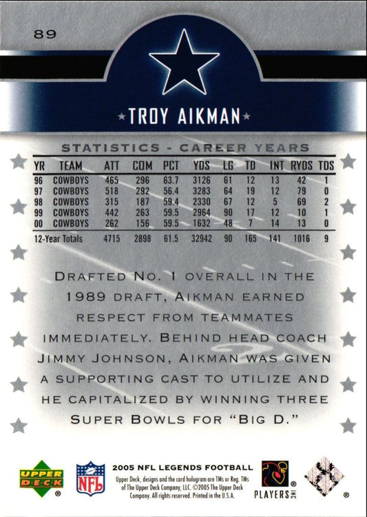 2005 Upper Deck Legends Troy Aikman