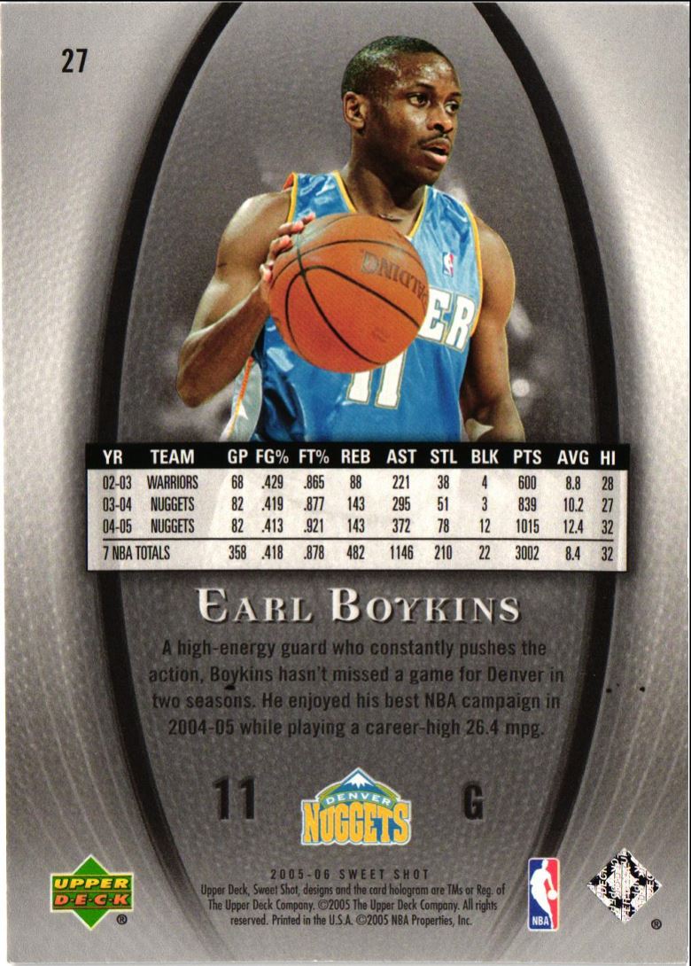 2005 Upper Deck Sweet Shot Earl Boykins