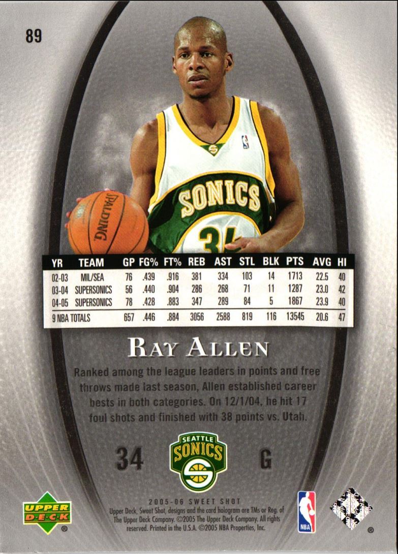 2005 Upper Deck Sweet Shot Ray Allen