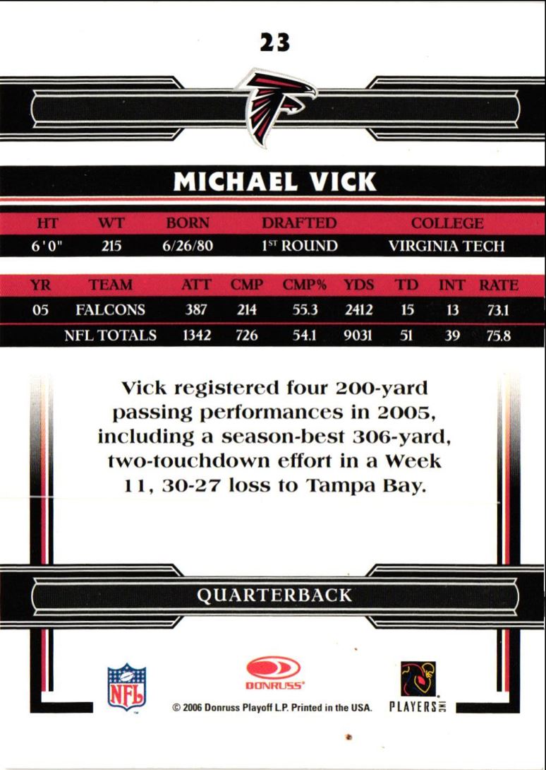 2006 Donruss Threads Michael Vick