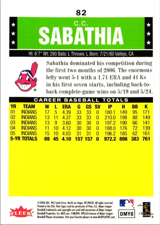 2006 Fleer Tradition CC Sabathia