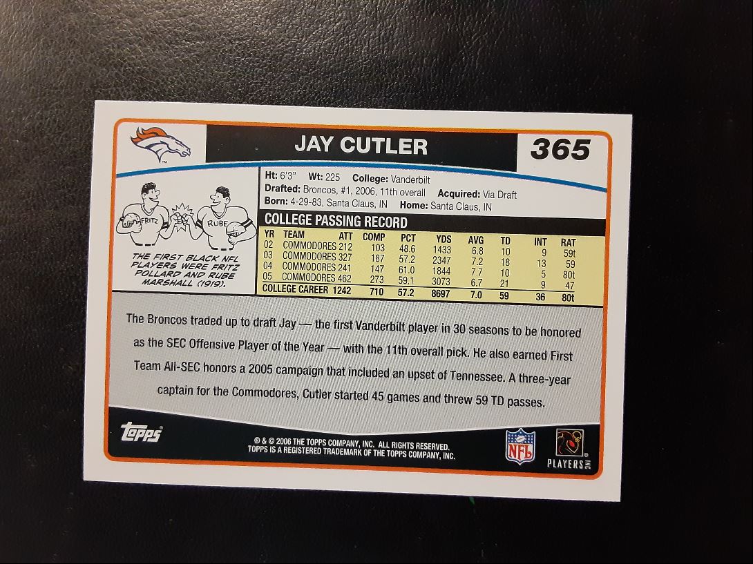 2006 Topps Jay Cutler