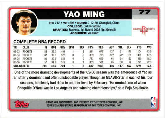 2006 Topps Yao Ming