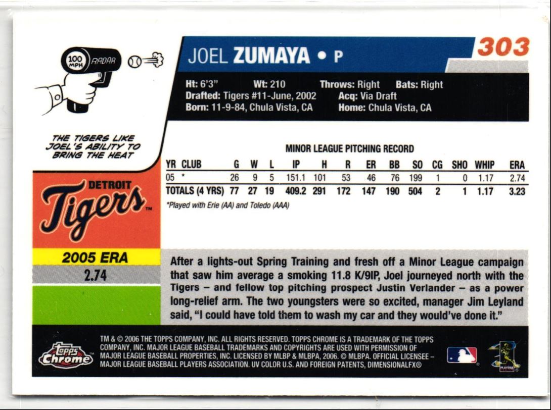 2006 Topps Chrome Joel Zumaya