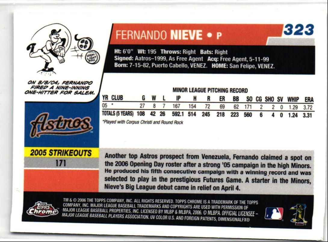 2006 Topps Chrome Fernando Nieve