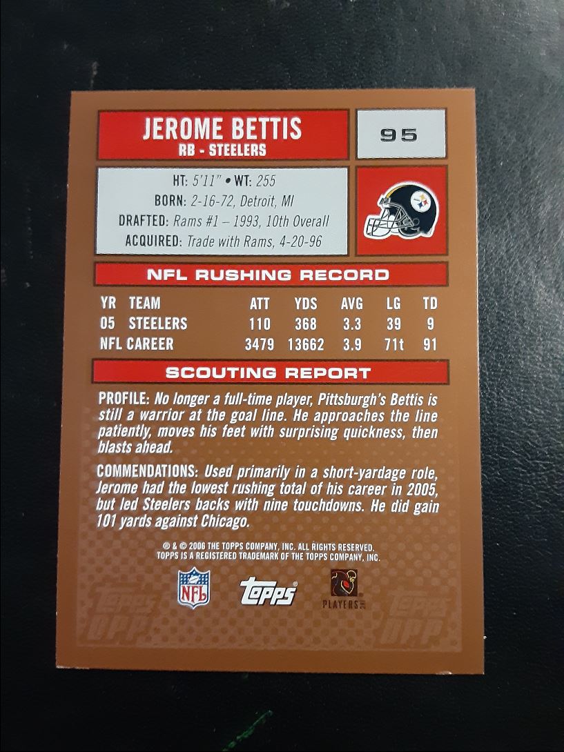 2006 Topps Draft Picks & Prospects Jerome Bettis