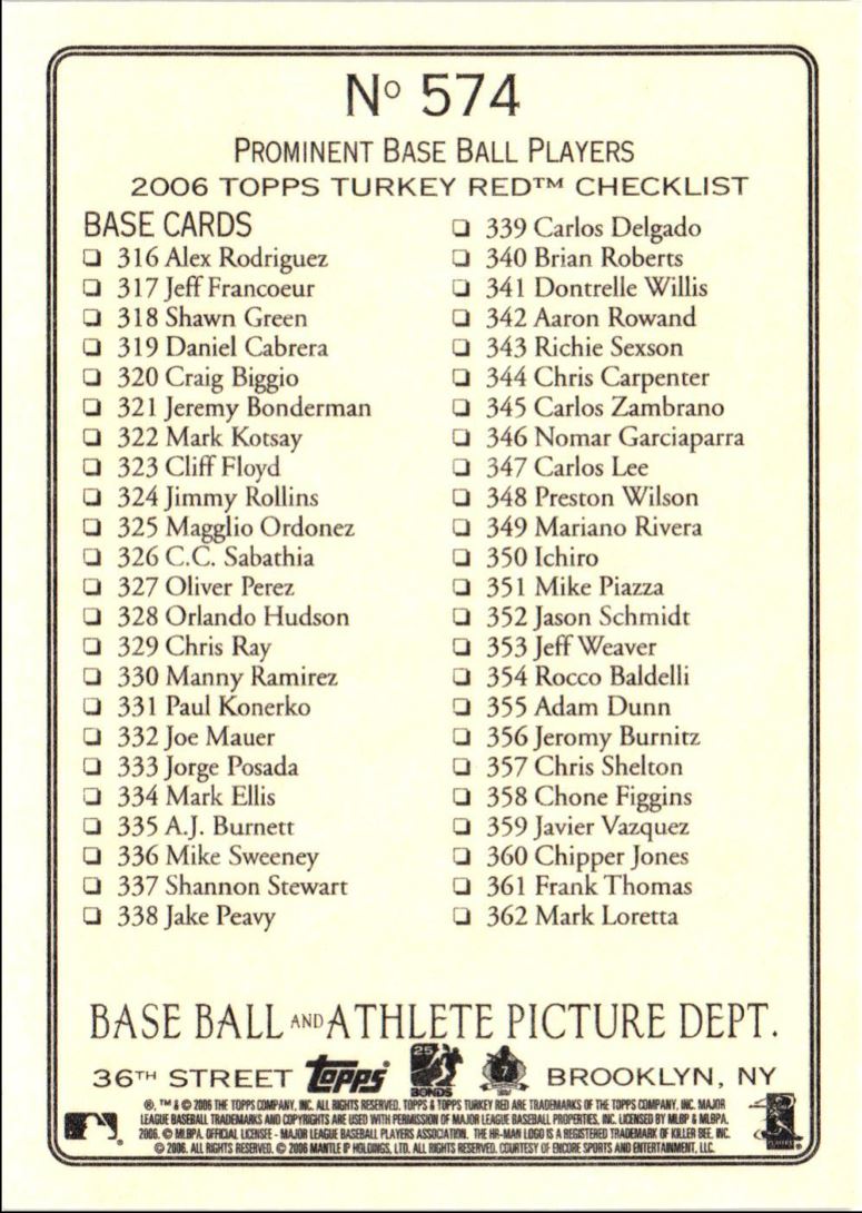 2006 Topps Turkey Red Breaking Up Two