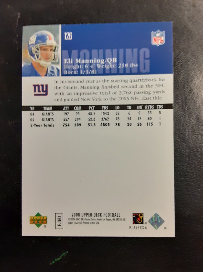 2006 Upper Deck Eli Manning