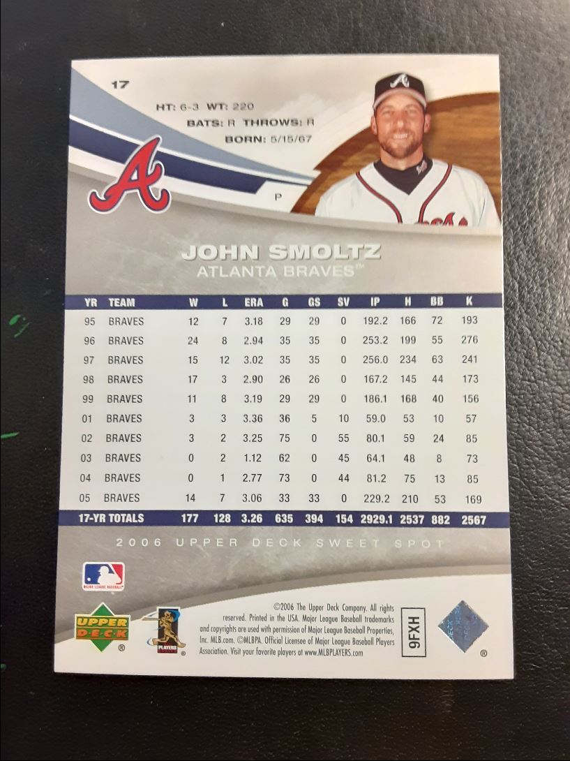 2006 Upper Deck Sweet Spot John Smoltz