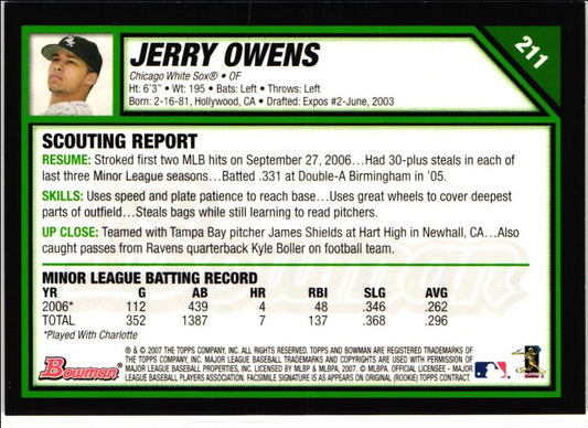 2007 Bowman Jerry Owens