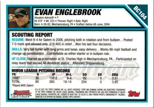 2007 Bowman Chrome Prospects Evan Englebrook