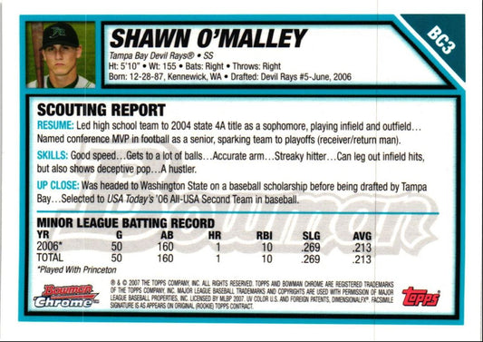 2007 Bowman Chrome Prospects Shawn O'Malley