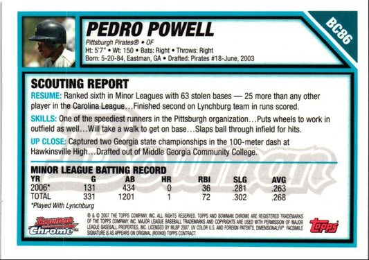 2007 Bowman Chrome Prospects Pedro Powell