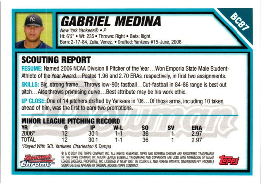 2007 Bowman Chrome Prospects Gabriel Medina