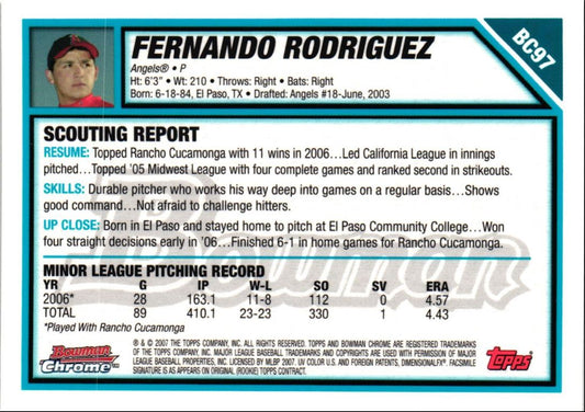 2007 Bowman Chrome Prospects Fernando Rodriguez