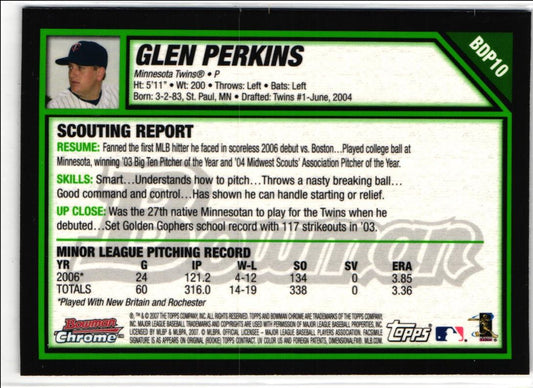 2007 Bowman Draft Picks & Prospects Chrome Glen Perkins