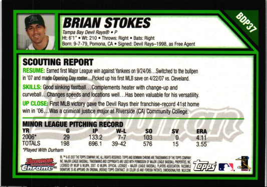 2007 Bowman Draft Picks & Prospects Chrome Brian Stokes