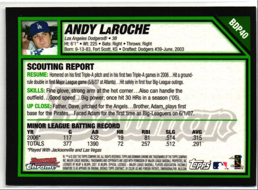 2007 Bowman Draft Picks & Prospects Chrome Andy LaRoche