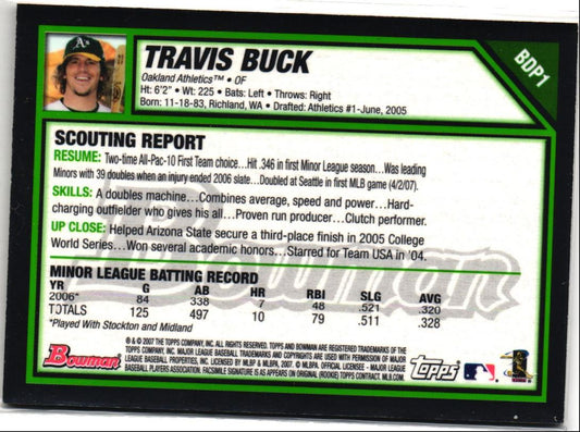 2007 Bowman Draft Picks & Prospects Gold Travis Buck