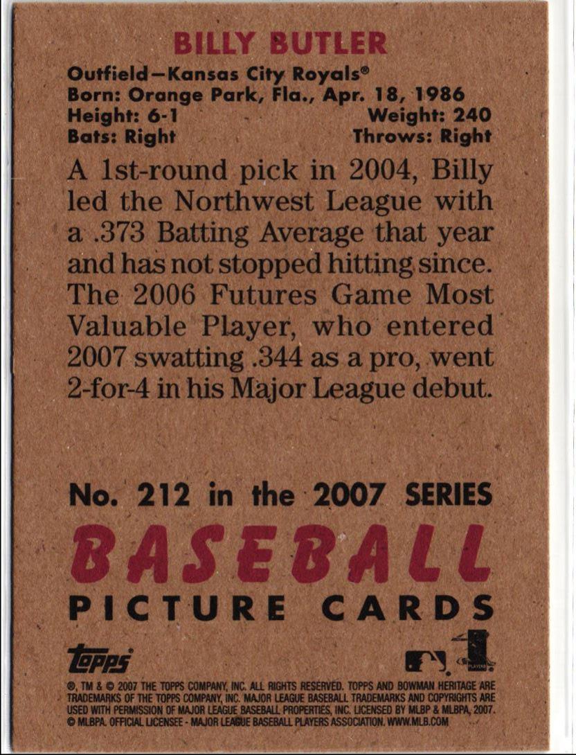 2007 Bowman Heritage Billy Butler