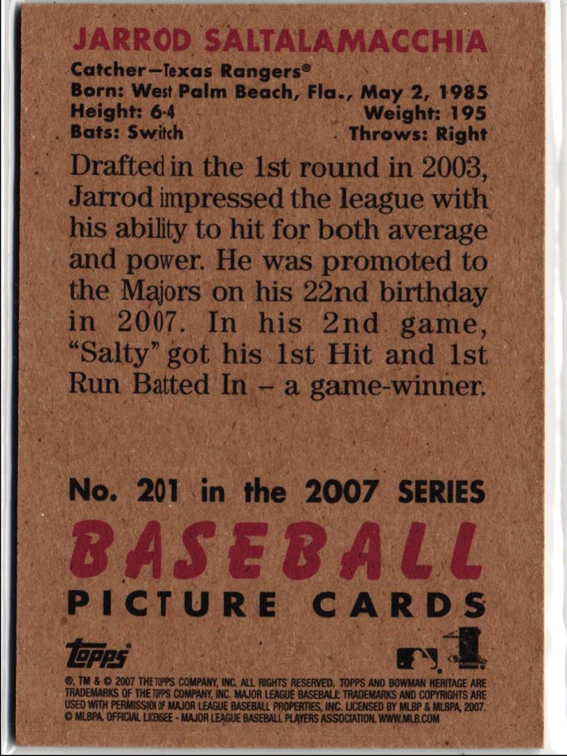 2007 Bowman Heritage Rainbow Foil Jarrod Saltalamacchia