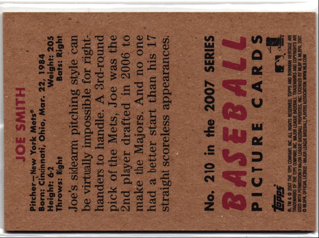 2007 Bowman Heritage Rainbow Foil Joe Smith