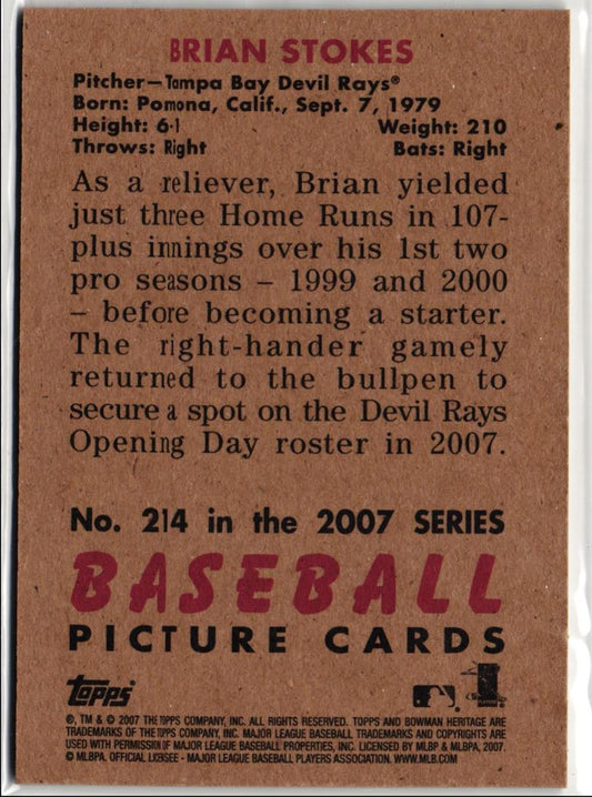 2007 Bowman Heritage Rainbow Foil Brian Stokes