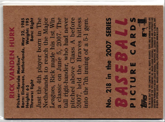 2007 Bowman Heritage Rainbow Foil Rick Vanden Hurk