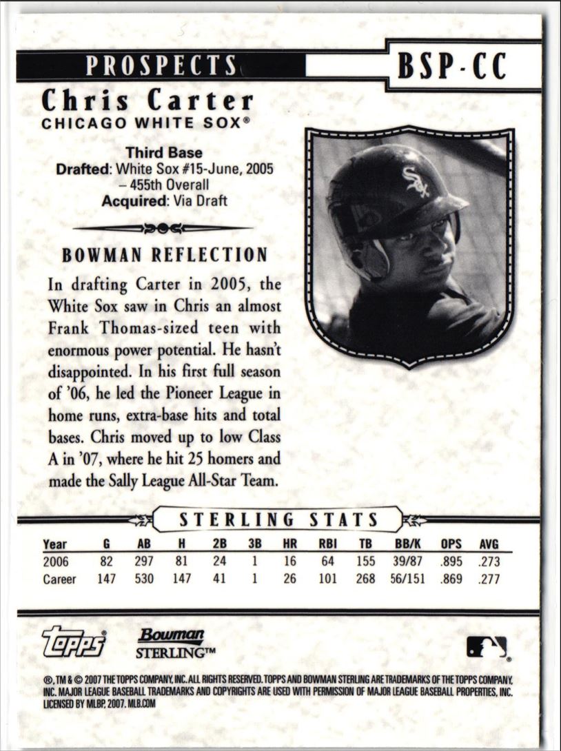 2007 Bowman Sterling Prospects Chris Carter