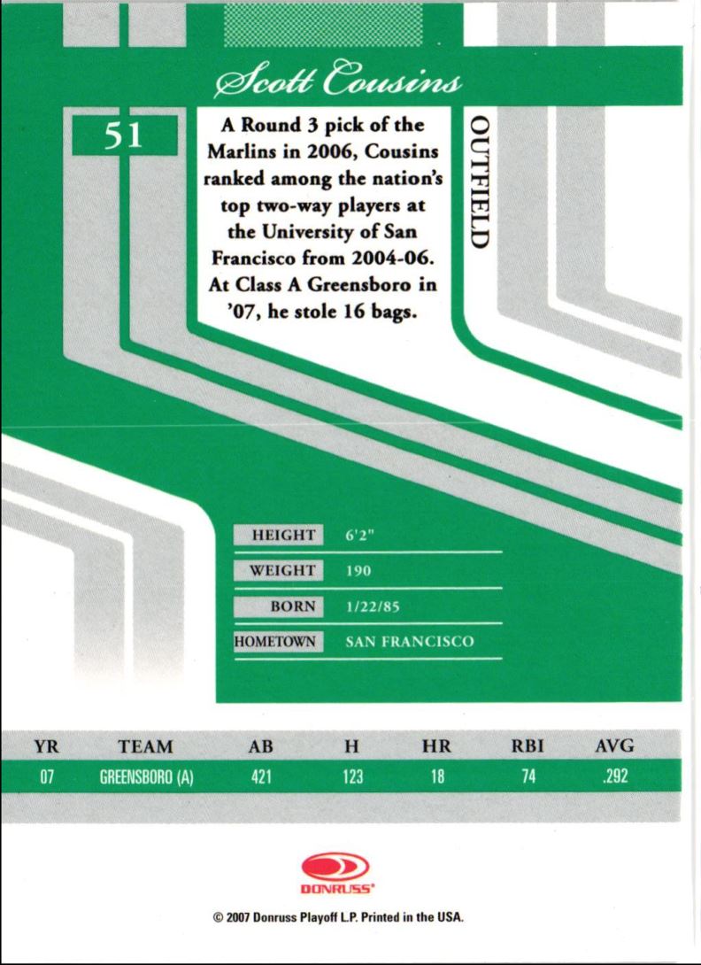 2007 Donruss Elite Extra Edition Scott Cousins